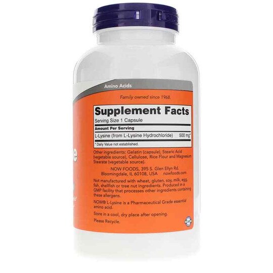 L-Lysine Capsules 500 Mg, NOW
